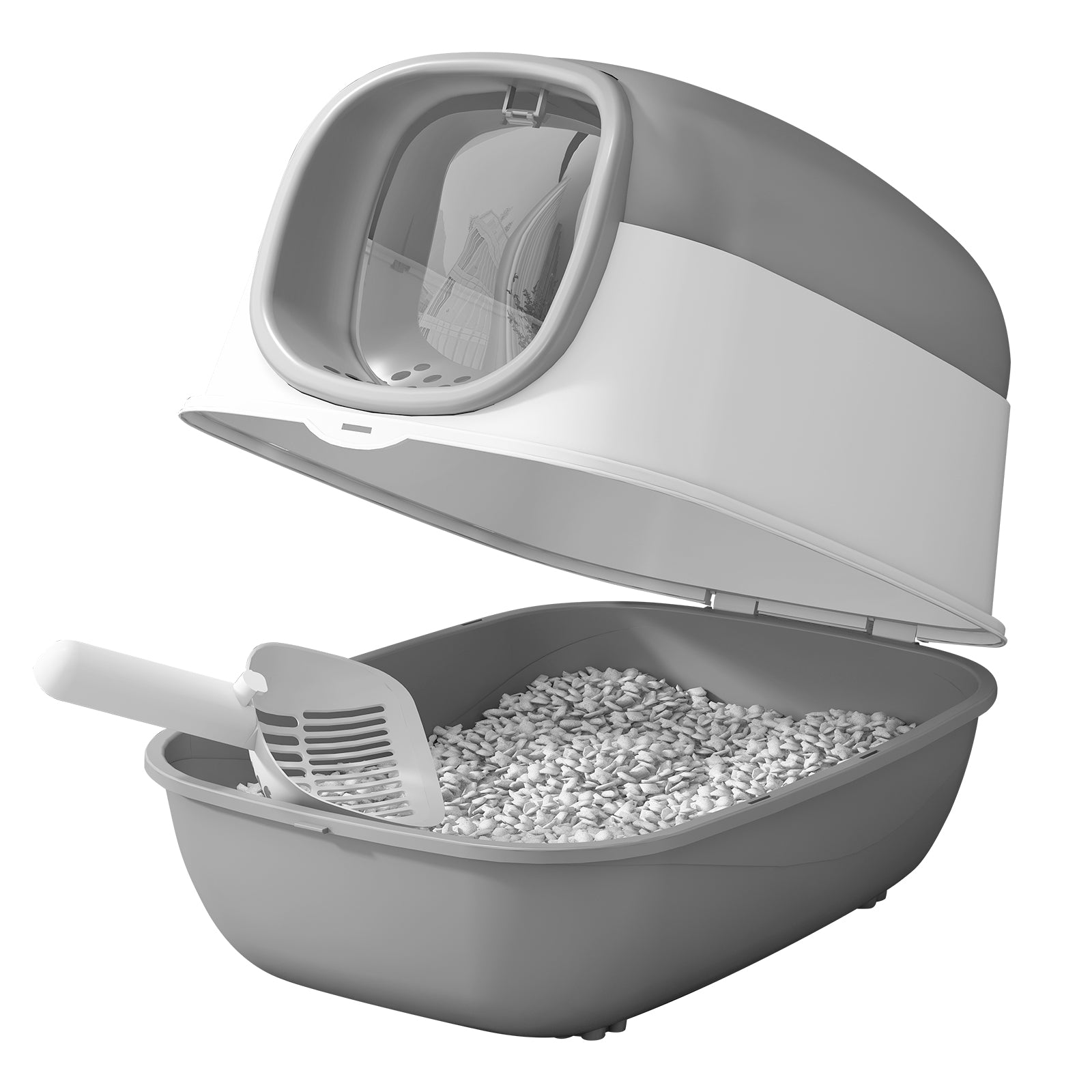 E24 Cat Litter Box | Open-Top Litter Pan in Grey or Pink – gallery 5