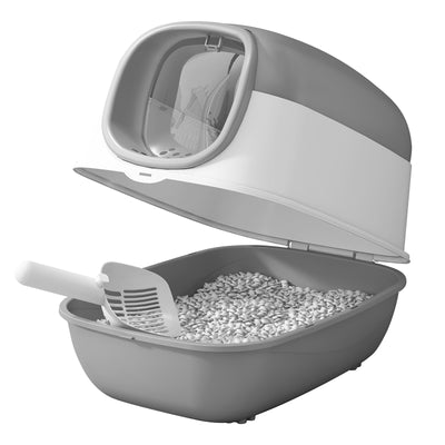 E24 Cat Litter Box | Open-Top Litter Pan in Grey or Pink – gallery 5