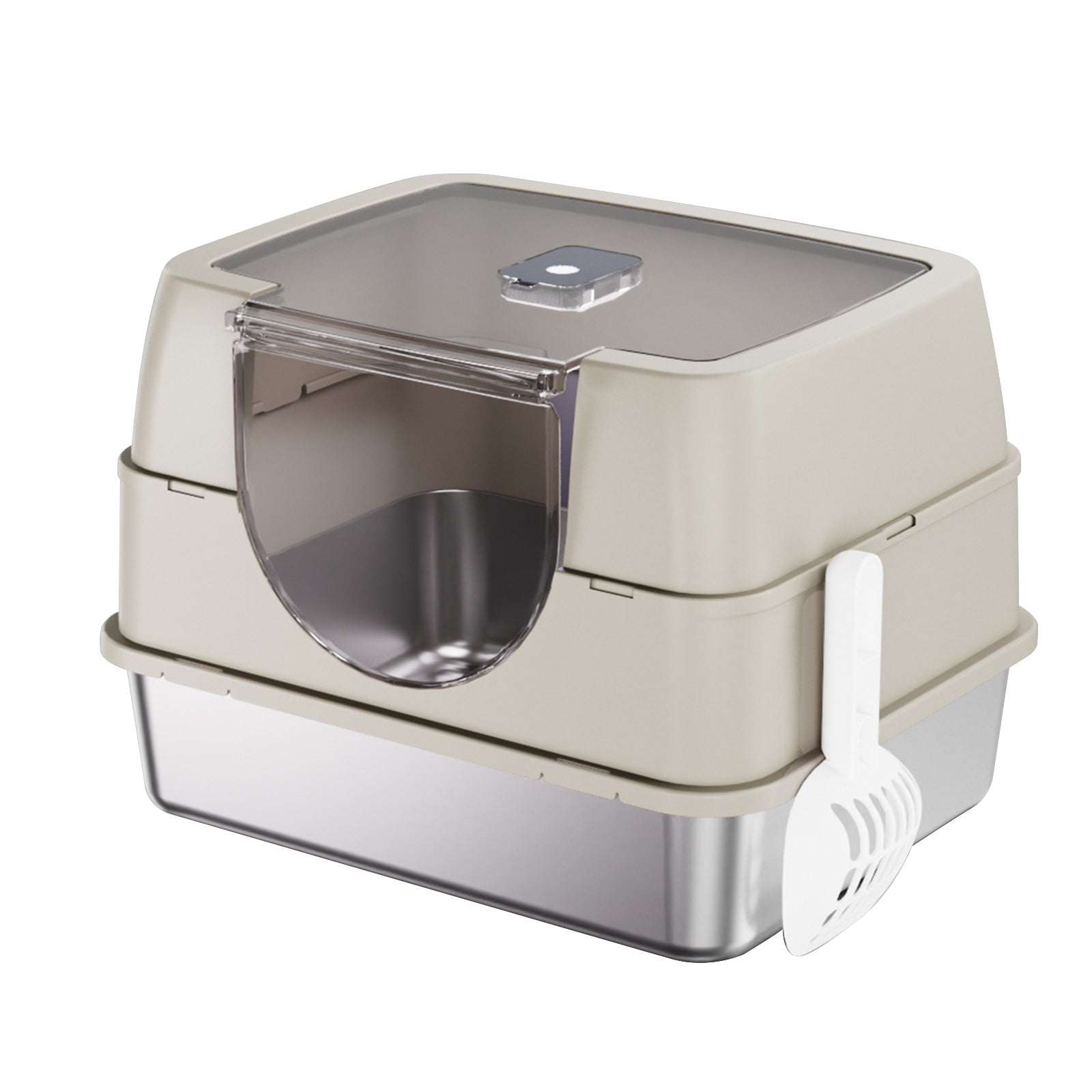 Galaxy Stainless Steel Cat Litter Box | High-Sided Litter Pan – grey