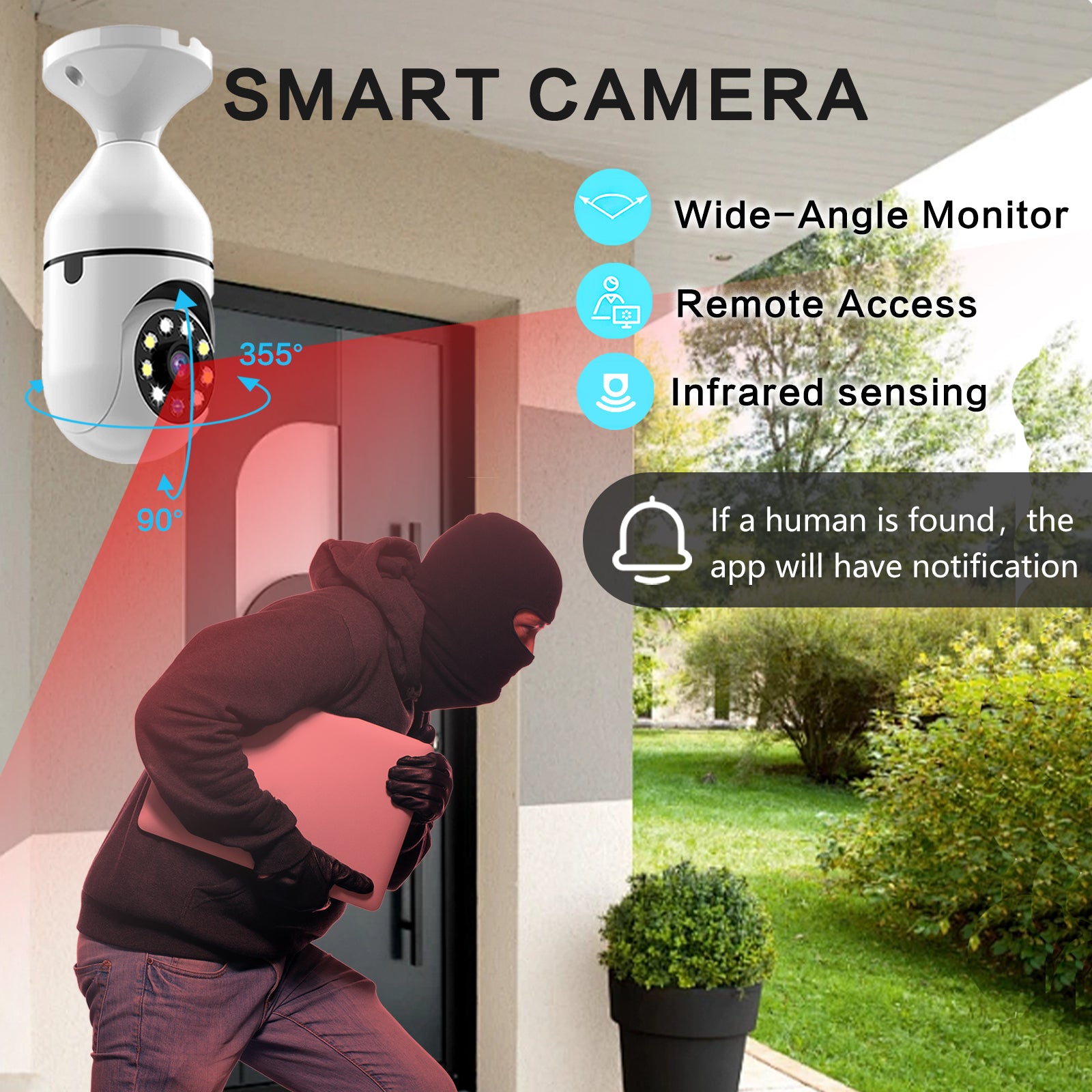 Bulb Camera for Pet & Home Monitoring | 360° Wi-Fi Light Bulb Cam – gallery 4