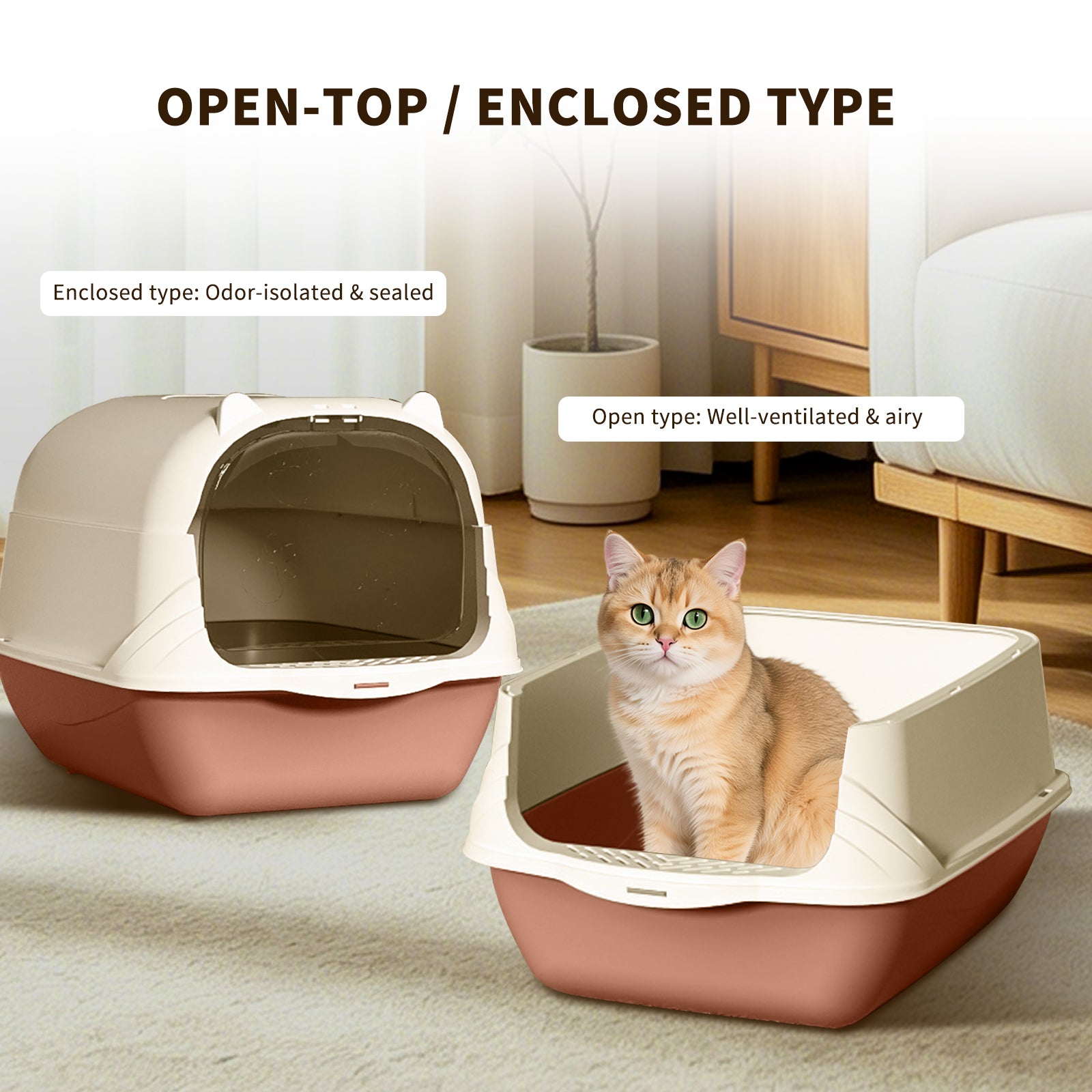 Handheld Carry Cat Litter Box — Pink | Portable Travel Litter Pan – gallery 8