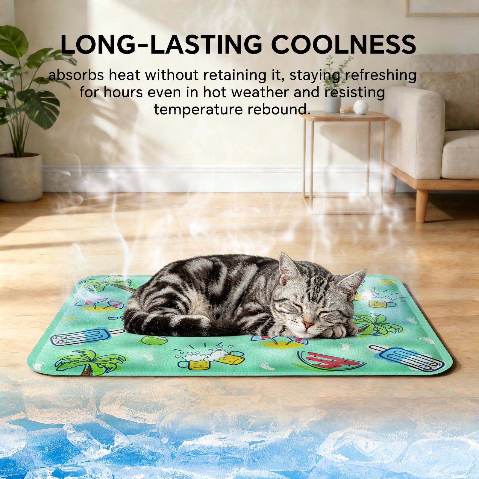 Pet Ice Cooling Mat — Green | Self-Cooling Gel Pad for Dogs & Cats – gallery 5