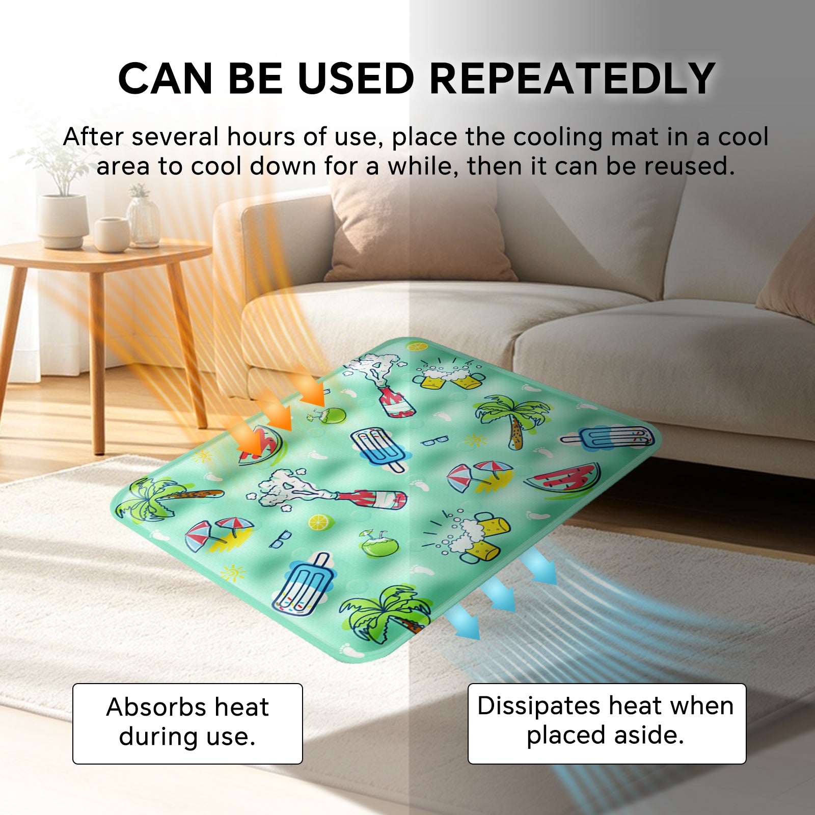 Pet Ice Cooling Mat — Green | Self-Cooling Gel Pad for Dogs & Cats – gallery 9