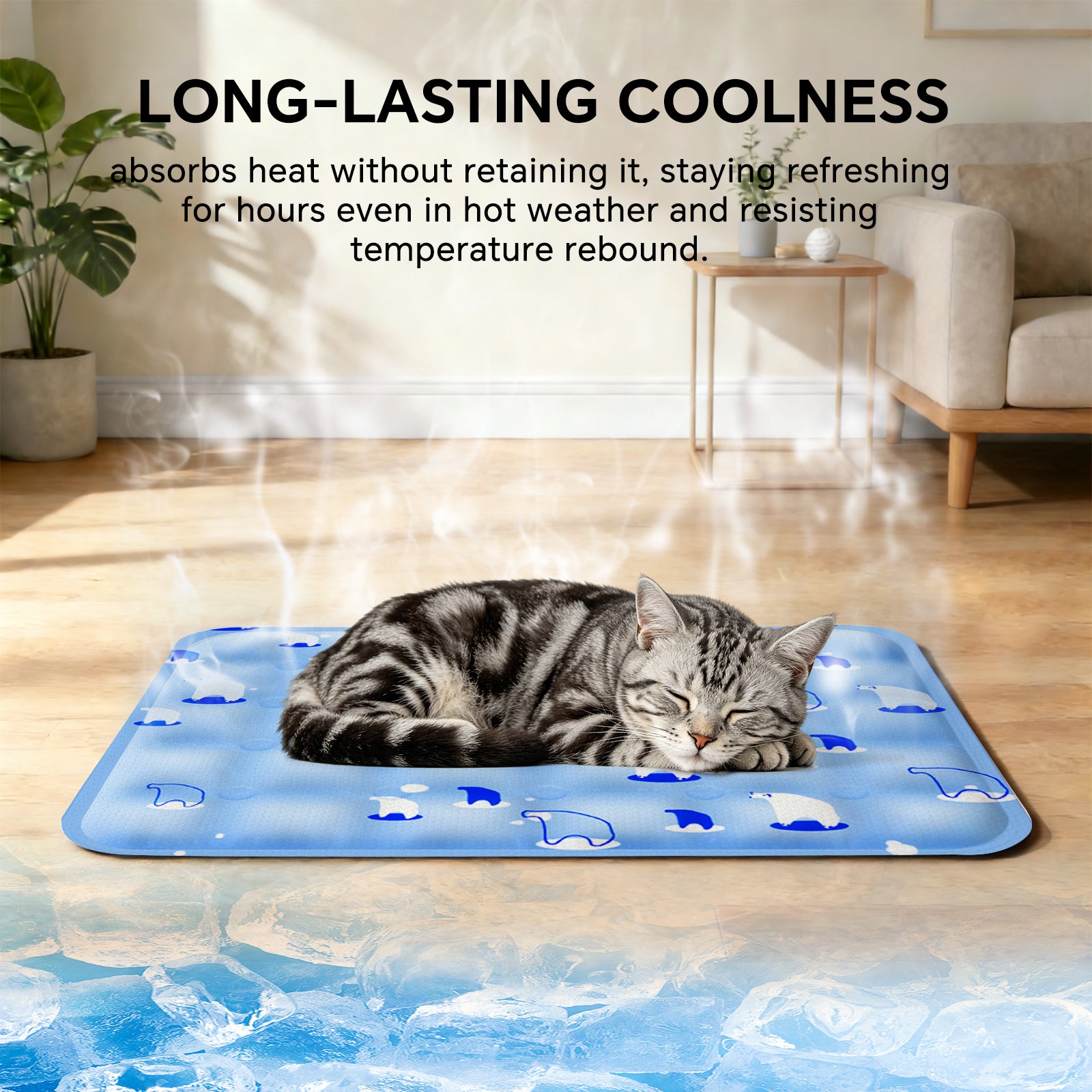 Pet Ice Cooling Mat — Blue | Self-Cooling Gel Pad for Dogs & Cats – gallery 4