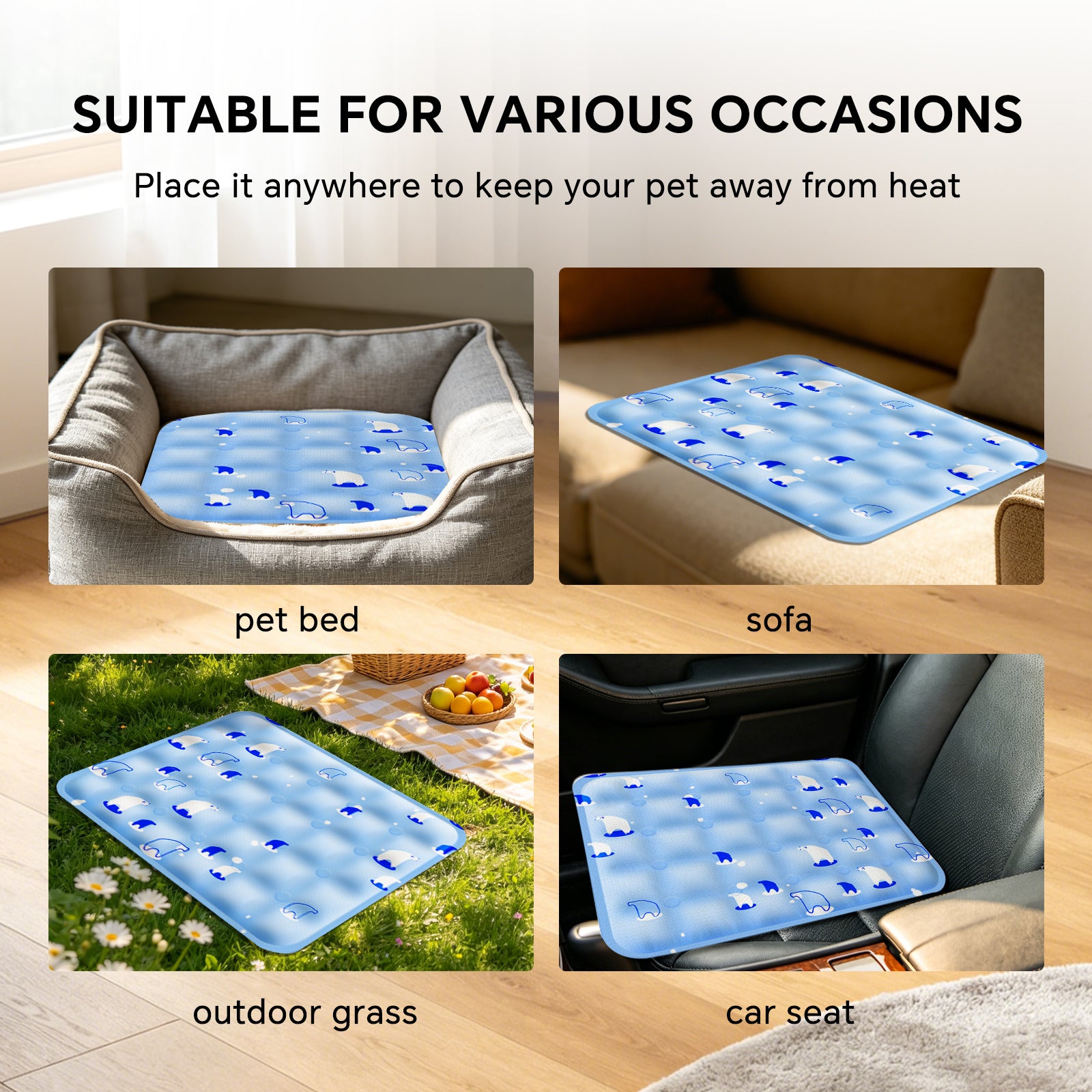 Pet Ice Cooling Mat — Blue | Self-Cooling Gel Pad for Dogs & Cats – gallery 7