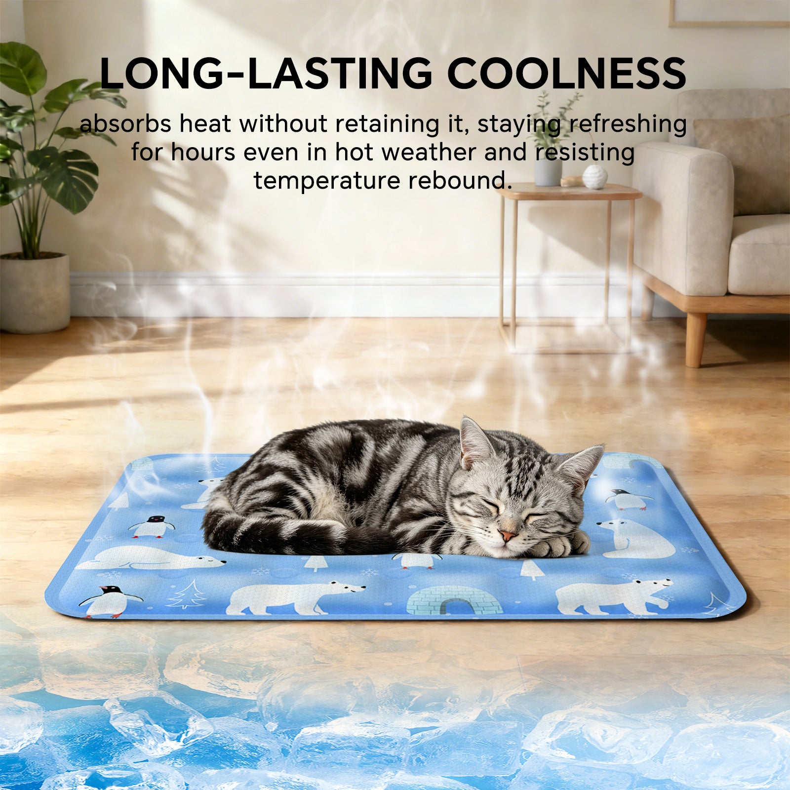 Pet Ice Cooling Mat — Blue/Grey | Multi-Color Cooling Gel Pad – gallery 7