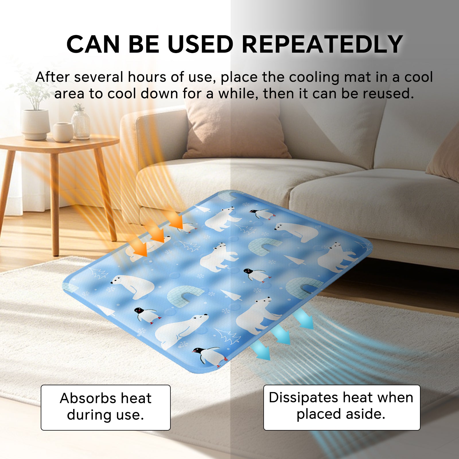Pet Ice Cooling Mat — Blue/Grey | Multi-Color Cooling Gel Pad – gallery 11