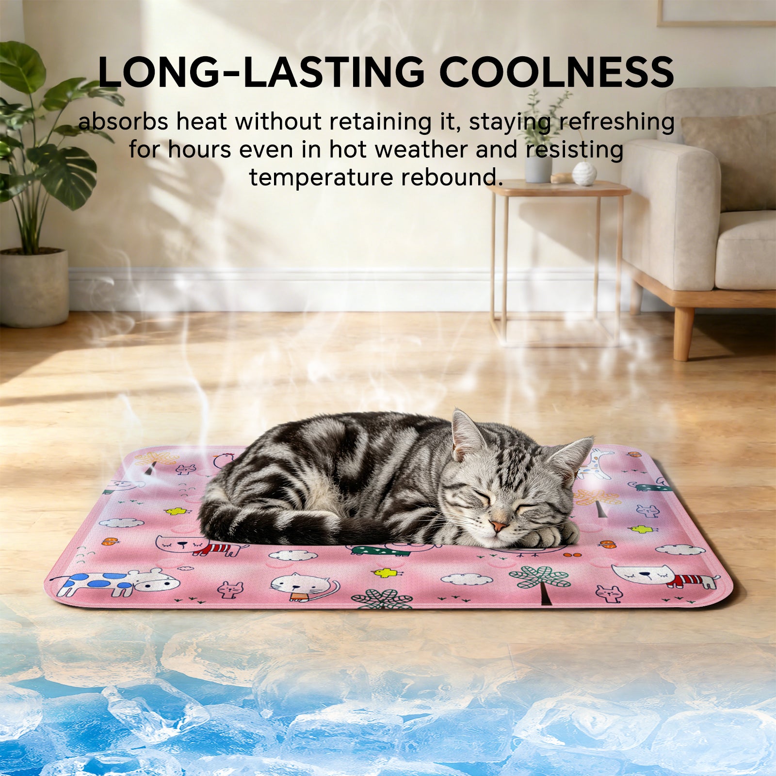 Pet Ice Cooling Mat — Pink | Self-Cooling Gel Pad for Dogs & Cats – gallery 5