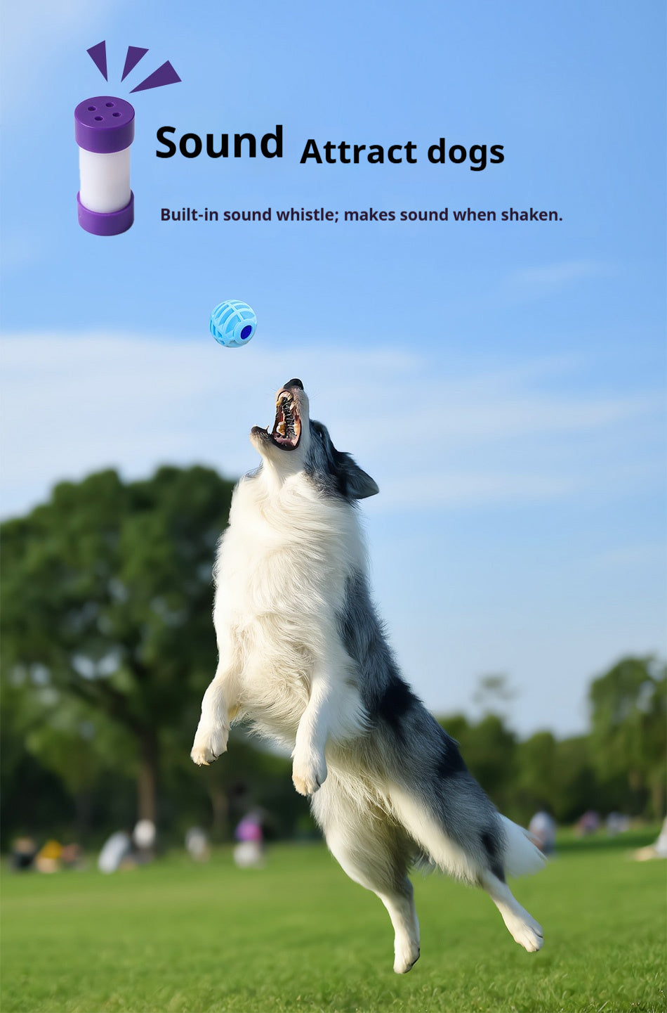 Mile High Life interactive silicone squeaky fetch ball for dogs — view 4
