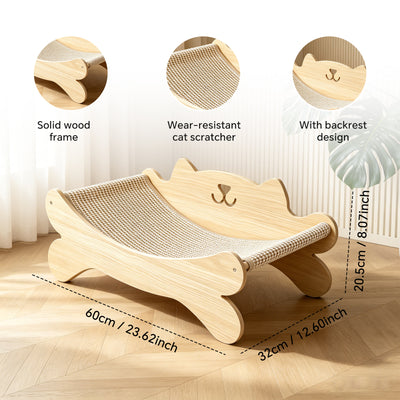 Cat-Shaped Wooden Cat Bed with Sisal Scratching Posts | 2-in-1 Cat House – gallery 11