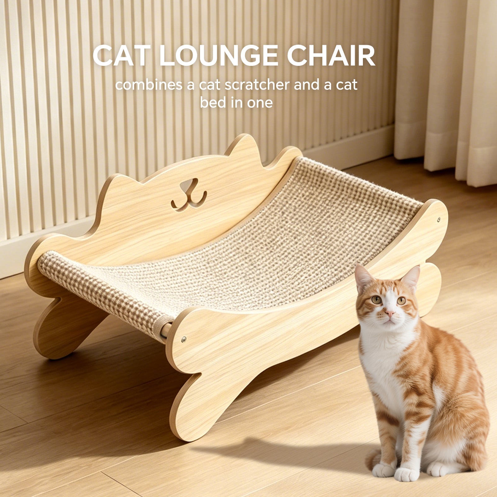 Cat-Shaped Wooden Cat Bed with Sisal Scratching Posts | 2-in-1 Cat House – gallery 6