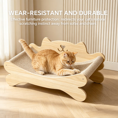 Cat-Shaped Wooden Cat Bed with Sisal Scratching Posts | 2-in-1 Cat House – gallery 8