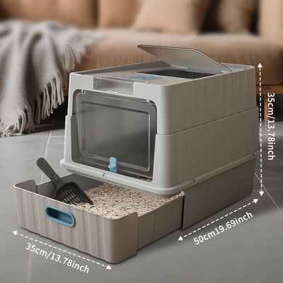 Drawer Type Cat Litter Box | Pull-Out Tray Litter Pan – gallery 9