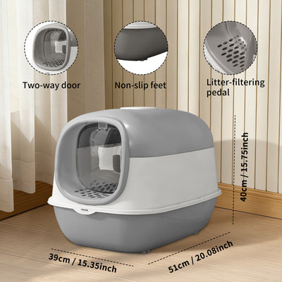 E24 Cat Litter Box | Open-Top Litter Pan in Grey or Pink – gallery 13