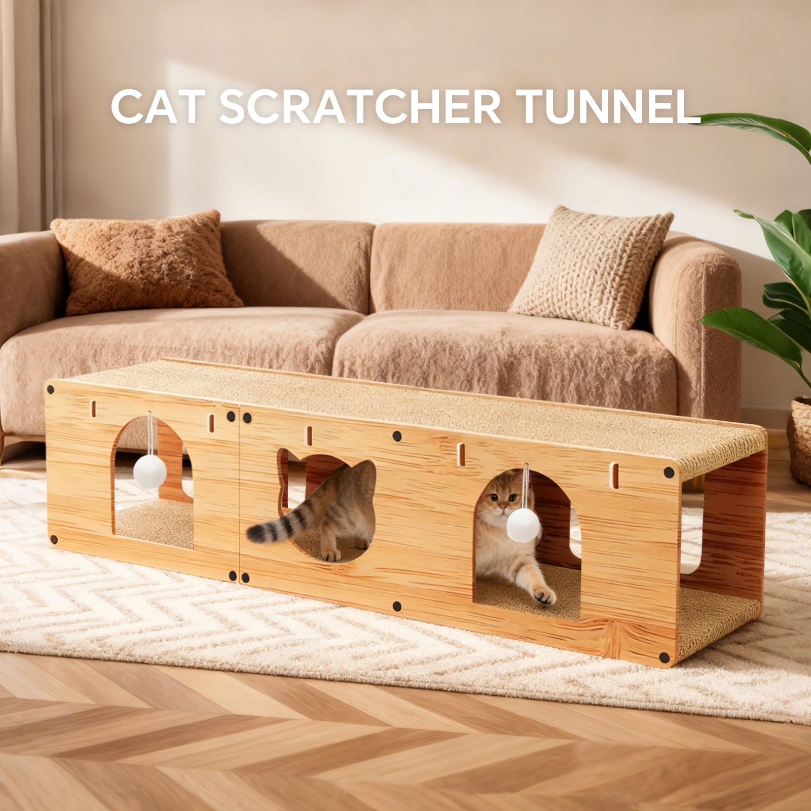 Cat Tunnel — Collapsible Multi-Color Crinkle Tunnel with Peek Holes – Multiple Colors