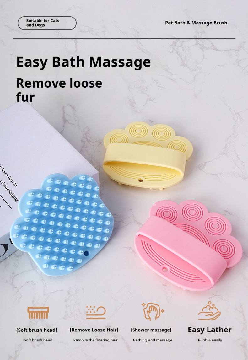 Mile High Life silicone pet bath and massage brush for dogs and cats — view 26
