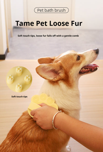 Mile High Life silicone pet bath and massage brush for dogs and cats — view 8