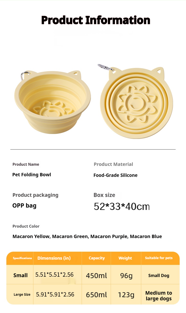 Mile High Life collapsible silicone pet travel bowl, foldable for dogs and cats — view 39