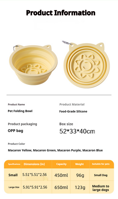 Mile High Life collapsible silicone pet travel bowl, foldable for dogs and cats — view 81