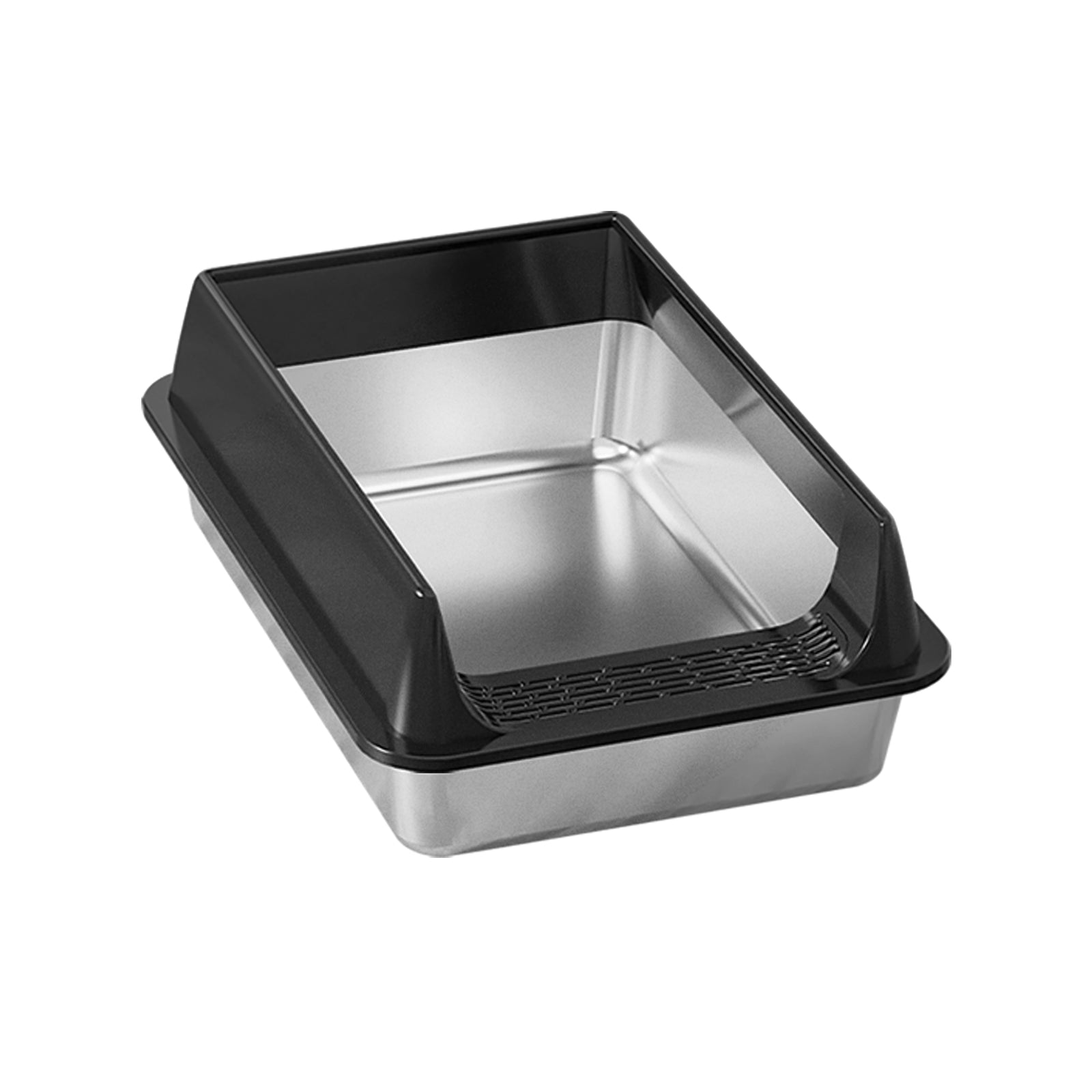 L-Size Stainless Steel Cat Litter Box — Black | Rust-Proof Litter Pan – gallery 2
