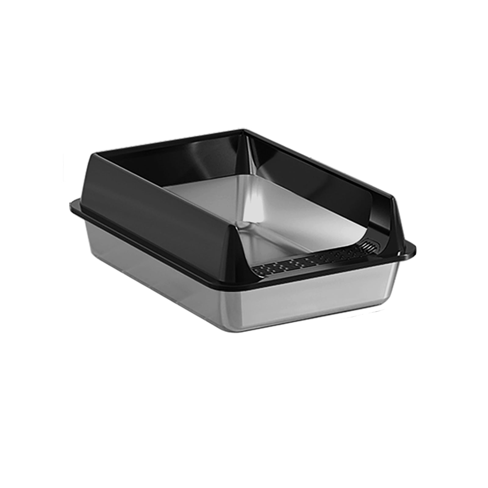L-Size Stainless Steel Cat Litter Box — Black | Rust-Proof Litter Pan – gallery 3