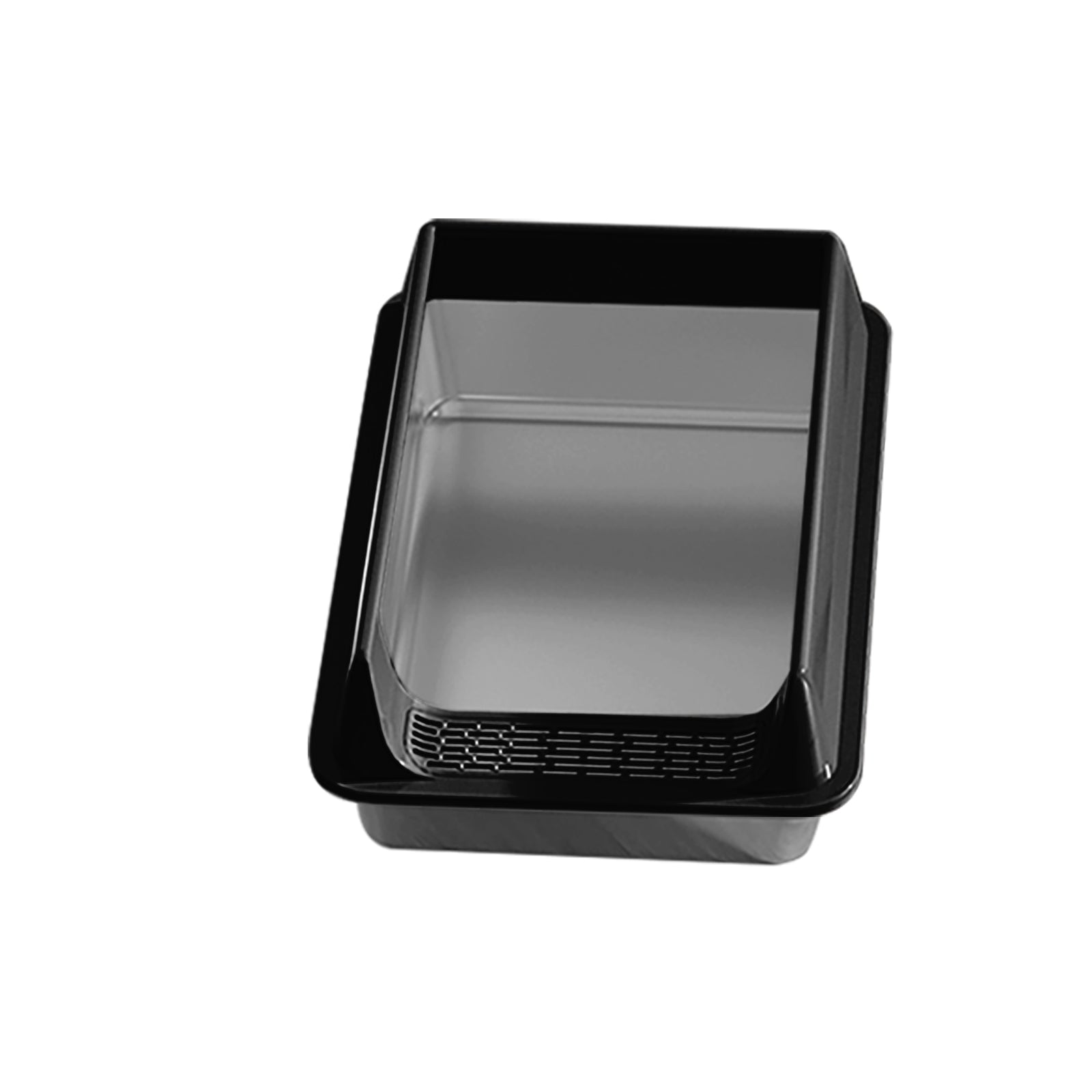 L-Size Stainless Steel Cat Litter Box — Black | Rust-Proof Litter Pan – gallery 4