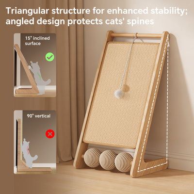 L-Shape Sisal Cat Scratcher with Interactive Ball Track – gallery 4