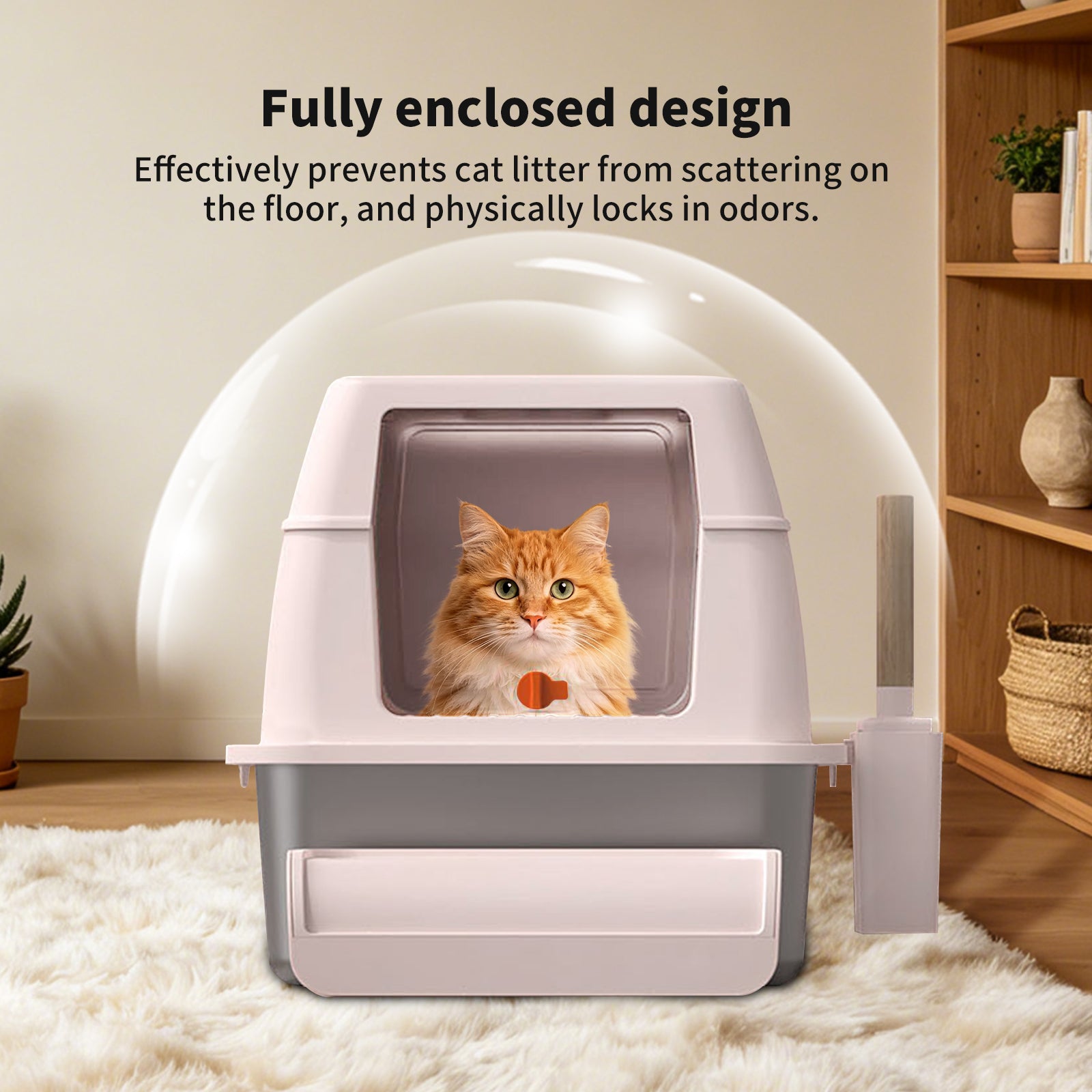 MSP001 Stainless Steel Cat Litter Box — Pink | Odor-Proof Litter Pan – gallery 5