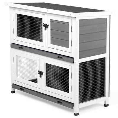Mile High Life 2-story cedar chicken and rabbit hutch with pull-out tray — view 14