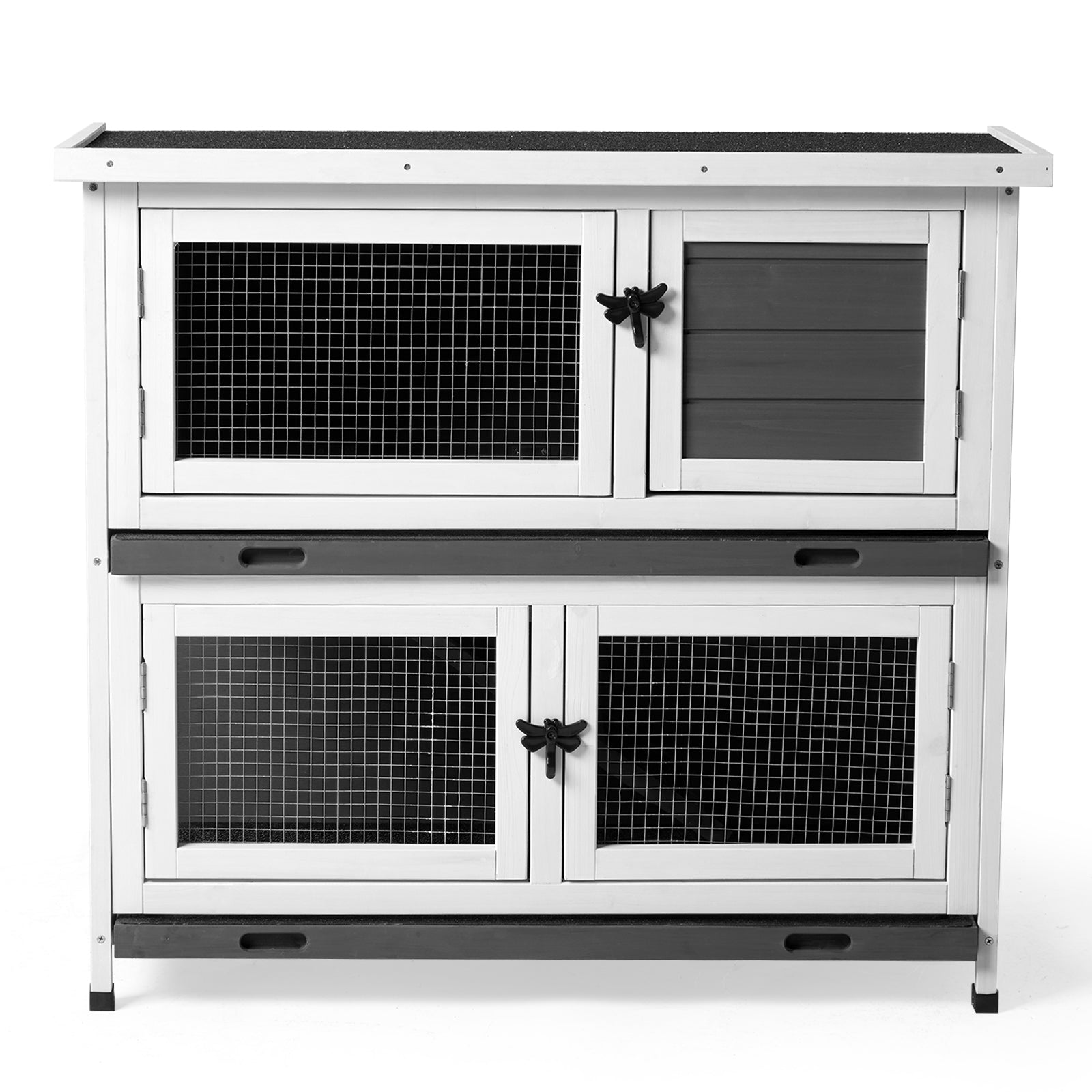 Mile High Life 2-story cedar chicken and rabbit hutch with pull-out tray, main product photo
