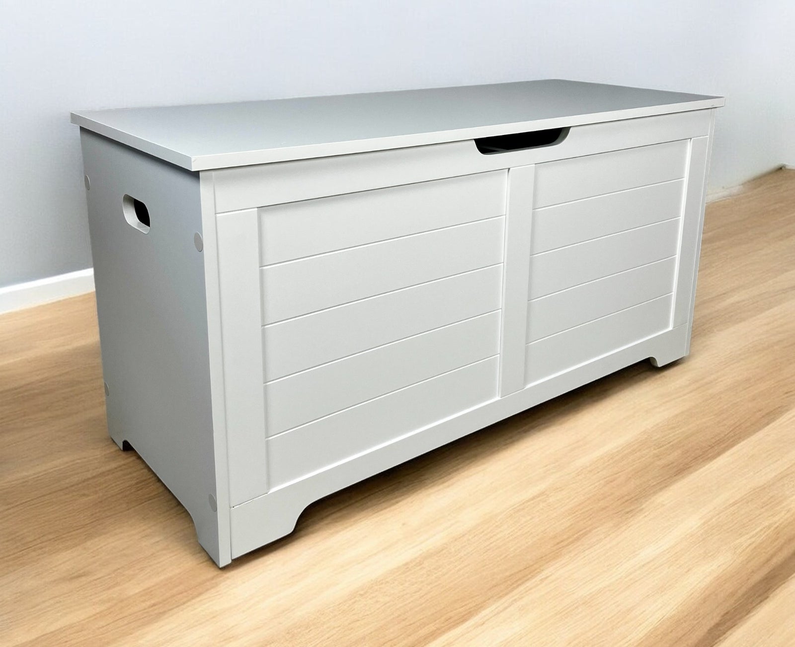 Hidden cat litter box cabinet with top-open lid, furniture-style, main product photo