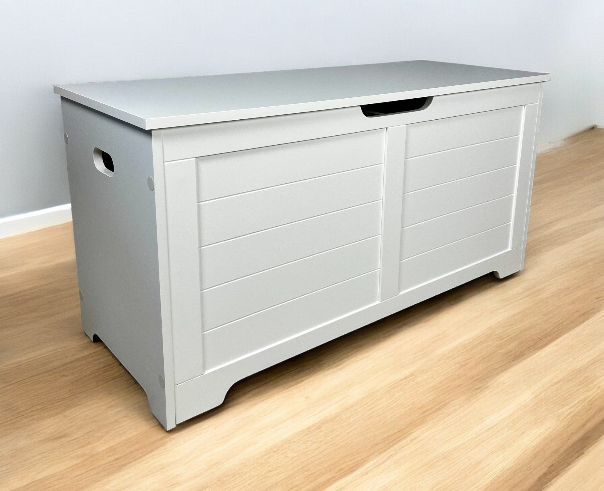 Hidden cat litter box cabinet with top-open lid, furniture-style, main product photo