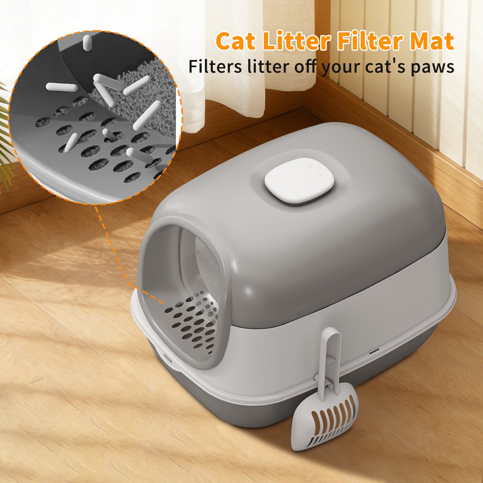 E24 Cat Litter Box | Open-Top Litter Pan in Grey or Pink – gallery 9