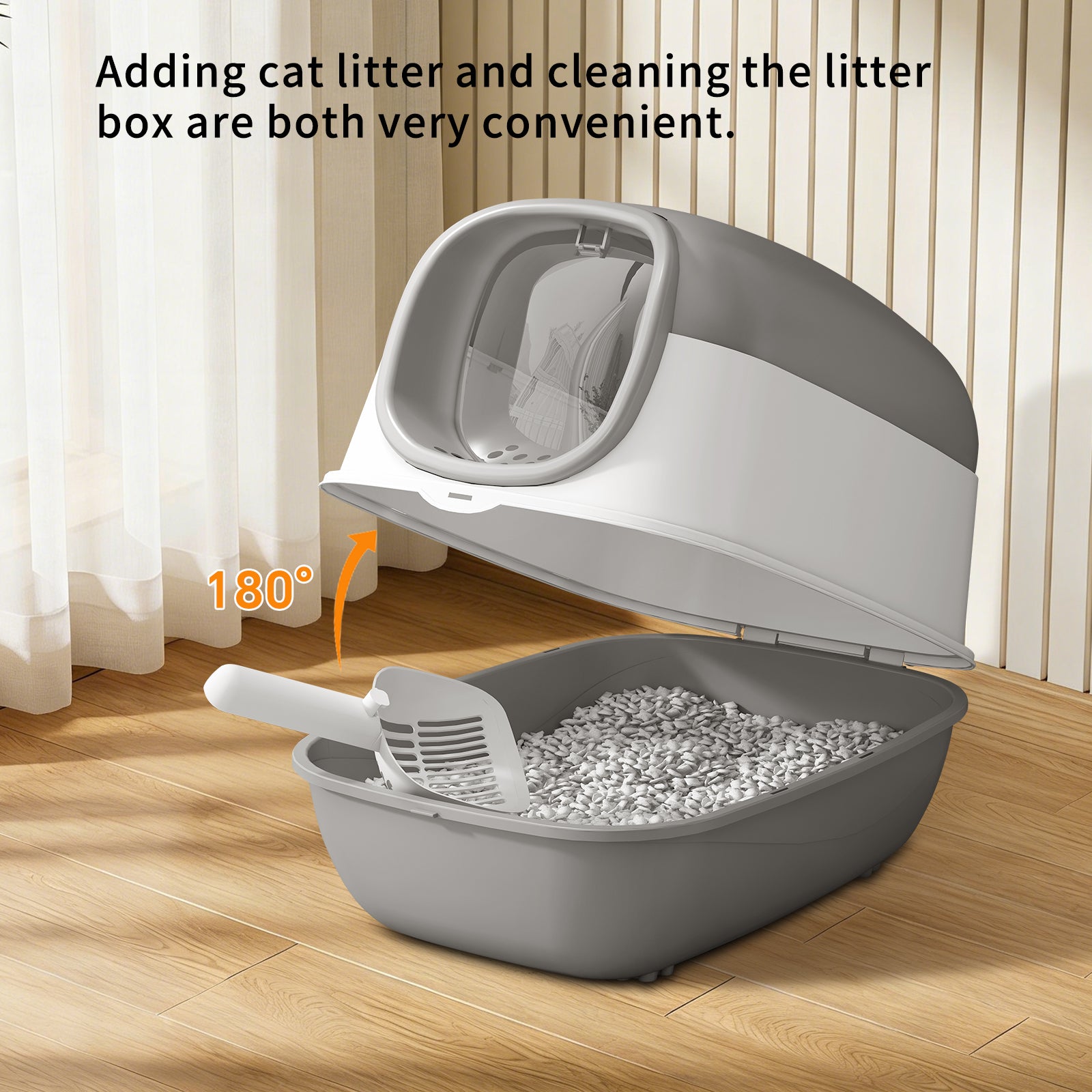 E24 Cat Litter Box | Open-Top Litter Pan in Grey or Pink – gallery 10