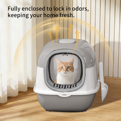 E24 Cat Litter Box | Open-Top Litter Pan in Grey or Pink – gallery 11