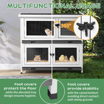 Mile High Life 2-story cedar chicken and rabbit hutch with pull-out tray — view 11
