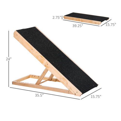 Height-adjustable elevated pet ramp for dogs cats and rabbits, main product photo
