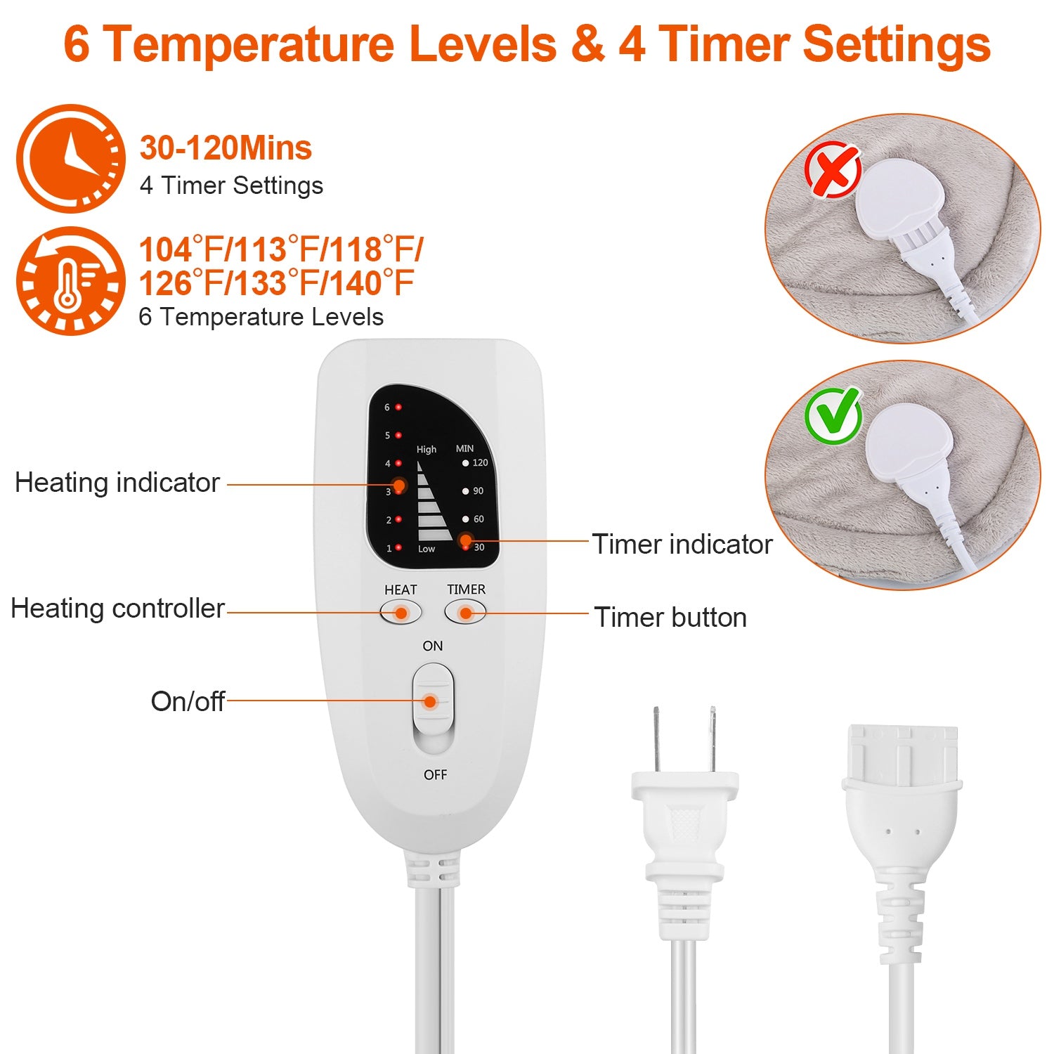 Large Weighted Heating Pad for Neck & Shoulders — 6 Heat / 4 Timer Modes – gallery 8