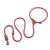 Mile High Life | Dog Rope Leash with Genuine Leather Tailored Connection | Dog Slip Lead | Dual Configuration | with Heavy Duty Metal Sturdy Clasp (Multi- Colors, Diameter 1/2", 7FT/8FT Options)