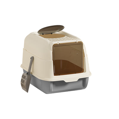 Double Door Cat Litter Box — Grey | Enclosed Hooded Litter Pan – gallery 4