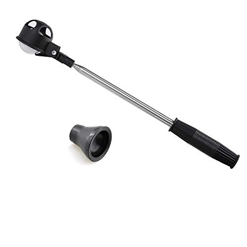 Telescopic Extendable Stainless Ball Retriever 16.5"-80" Long & 7 Oz Weight w/  Ball Grabber