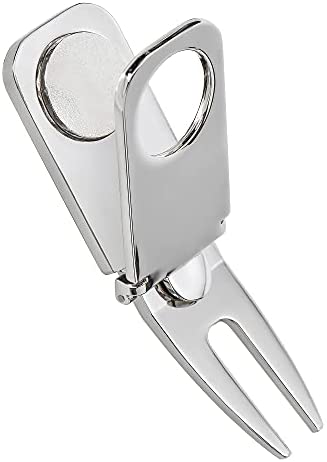 Mile High Life | All Metal 3 in 1 Golf Divot Tool | Golf Club Holder & Cigar Holder | with Magnetic Golf Ball Marker