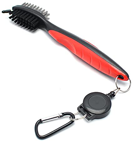 Mile High Life Golf Club Brush Tool Kit with Club Groove Cleaner, Retractable Extension Cord and Clip (8 Colors)