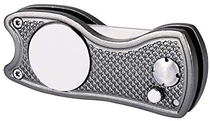 Mile High Life All Metal Foldable Golf Divot Tool with Pop-up Button & Magnetic Ball Marker (Multi-Colors/Shape)