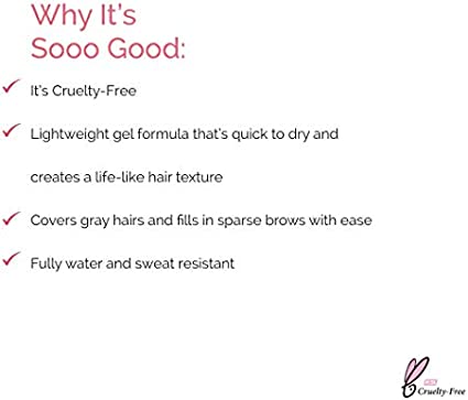Eyebrow Gel and Brow Filler: Elizabeth Mott Queen of the Fill Gel Makeup with Brush to Fill In Eyebrows and Cover Gray Hairs - Cruelty Free Cosmetics Products - 4g