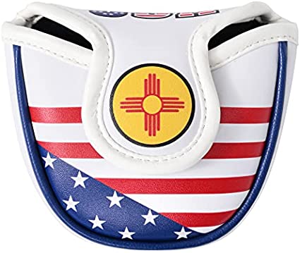 Mile High Life | US States Flag Mallet Putter Cover | Synthetic Leather Golf Head CoversÂ w Automatic Closure|Â America Flag Putter Headcover Compatible with Odyssey/Taylormade/Scotty Cameron Putters