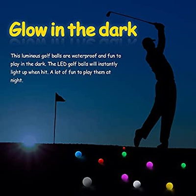 Mile High Life | Glow in The Dark Golf Balls | 6 pcs Glowing Golf Balls | Waterproof Light Up Golf Ball for Men Women | 40 Hours Lighting Life Span| Six Assorted Colors