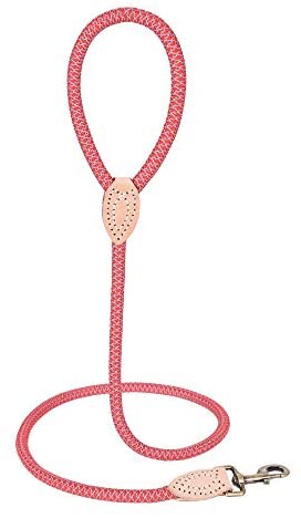 Mile High Life | Chew Proof Dog Leash | Dog Rope Leash | Reflective Dog Leashes | Climbing Rope Dog 4/5/6FT Leash w Leather Tip