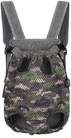Mile High Life | Hiking Outdoor Pet Carrier Backpack | Legs Out Puppy Cat Carrier | Camouflage Dog Carrier for Small Dogs | Dog Backpack w Breathable Mesh
