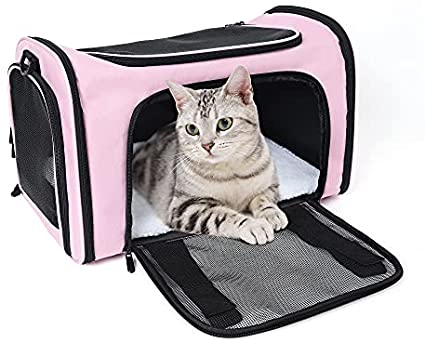Mile High Life | Outdoor Travel Pet Carrier | Kitty Puppy Cat Carriers | Collapsible Dog Carrier for Small Medium Dogs | Cat Crates w Breathable Mesh with Soft-Sided